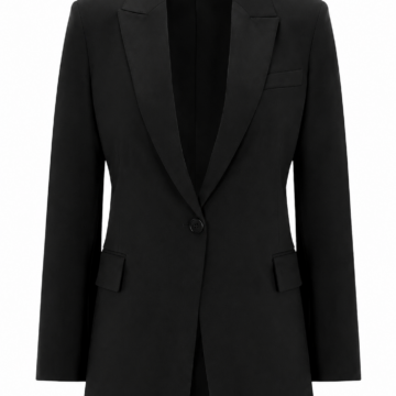 Black Single-Breasted Tailored Blazer