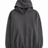 Charcoal Gray Oversized Pullover Hoodie with Dropped Shoulders