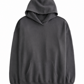 Charcoal Gray Oversized Pullover Hoodie with Dropped Shoulders