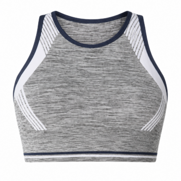 Grey Heather Color Block Sports Bra