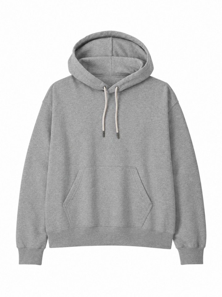 Heather Grey Pullover Hoodie with Kangaroo Pocket