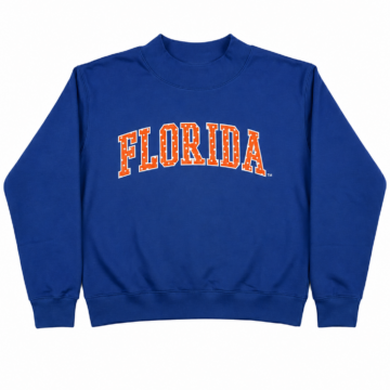 Royal Blue Crewneck Sweatshirt with Varsity-Style Graphic