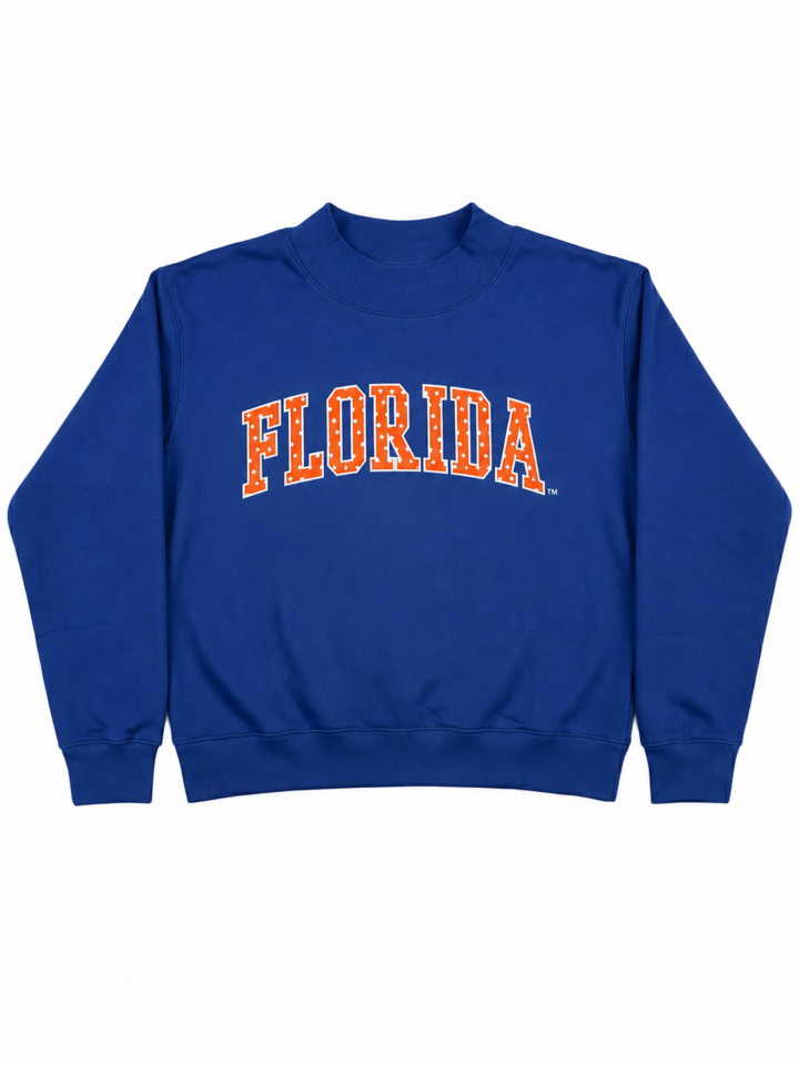 Royal Blue Crewneck Sweatshirt with Varsity-Style Graphic
