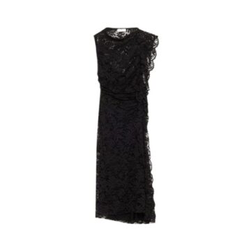 Black Sleeveless Lace Midi Dress